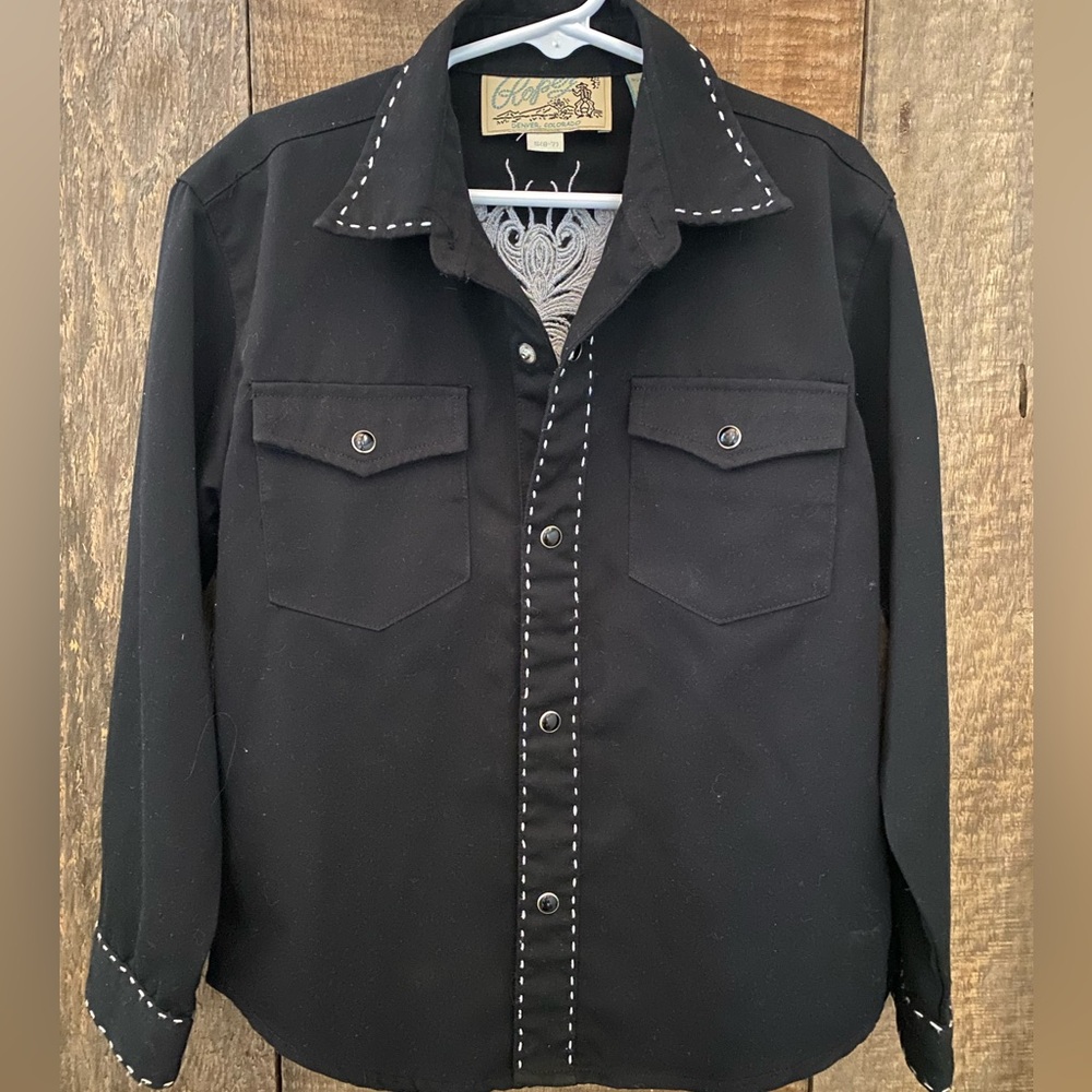 Roper Black Button Down Shirt for Kids